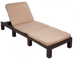 Allibert Daytona SL Lettino Prendisole, Marrone/Tortora (Imbottitura in Policotone), 195 x 65 x 22 cm