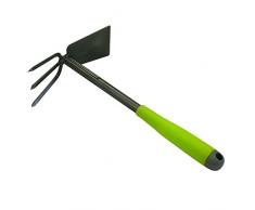 Xclou zappa doppia in nero, zappa con impugnatura adatta alla forma, zappa da giardino 3 denti e forcelle,