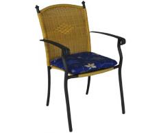 Angerer Cuscino per Sedia 42 x 42 cm, Design Corfù Blu (Senza Sedia)