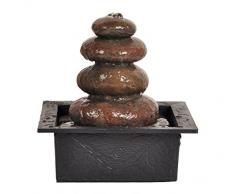 Dehner Fontana di Pietra Piramide con Illuminazione a LED, ca. 21.3 x 18.3 x 21 cm, Poliresina, Grigio