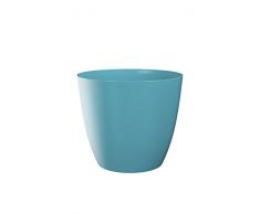 Plastkon vaso decorativo Decorative Flower Pot Ella lucido diametro 13 cm, colore: turchese