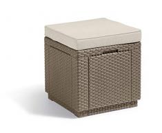 Allibert Cube w/Cushion Sgabello, Cappuccino/Sabbia (Imbottitura in Policotone)