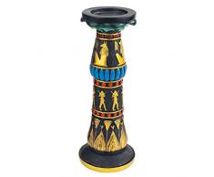 Design Toscano QL12459 Candelabro Egizio Scultoreo del Tempio di Luxor: Ramsete, 9x9x28 cm
