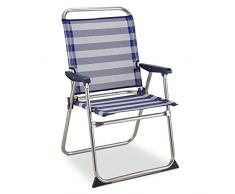 Solenny 50001072725229 - Sedia Marinera fissa con schienale alto blu