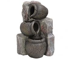 Dehner Zimmerbrunnen Krüge, ca. 27.4 x 16.7 x 15.7 cm, Polyresin, Grau Fontana da Interni, Marrone, 27.4x15.7x16.7 cm