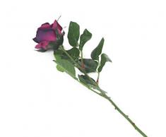 Closer To Nature Bouquet di Rose Artificiali 12 Semi-covato Singolo Violet Asta 70 cm