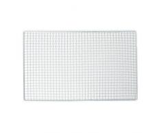 sourcing map 45cm x 30cm Allaperto Cucina Metallo Argento tonalità Rettangolo Barbecue Griglia Ware