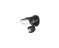 Konstsmide Prato Lampada da Parete con sensore di Movimento PIR e Angolo Regolabile, ad Alta Potenza 4 W LED – Piccolo in Alluminio, Nero