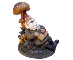 Design Toscano EU90004 Statua Gnomo da Giardino Booker Che Fa Un Pisolino, Multicolore