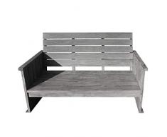 STRANDGUT07 - Panchina da giardino in legno di teak, finitura grey wash
