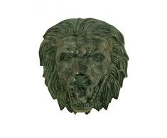 Mr Fredrik Wall Mounted Fountain in The Shape of Lion Head Fontana, Verde, 28x26x14 cm