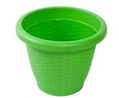 Hobby&Style 15145.0 Vaso Tondo Rattan, Verde, 50x50x38 cm