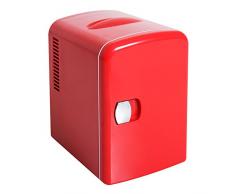 Homcom Mini Frigorifero Multifunzionale Freddo Caldo 4L, Rosso, 25 x 18.5 x 26 cm