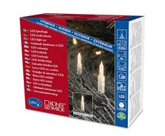 Konstsmide - Set di luci a LED in Stile Tradizionale, per Interni o Esterni, IP44, 120 diodi di Luce Bianca Calda e Cavo Trasparente