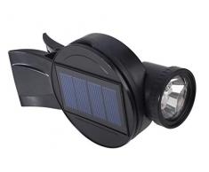 LED LOVERS Faretto Solare LED per Esterni | Attacco a Pinza | Lampada Cordless per Giardino | A Batteria | Illuminazione per Cortile, Gazebo, Portico