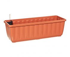 Dehner - Fioriera Aqua-Flor Plus con Sistema di irrigazione, ca. 78.5 x 22 x 19 cm, plastica, Terracotta