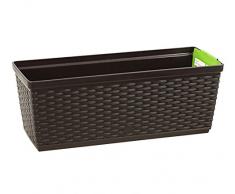 Dehner fioriera CASA MESH, ca. 75 x 20 x 18 cm, effetto rattan, plastica, marrone