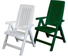 Areta Diana Sedia da giardino pieghevole inclinabile, bianco