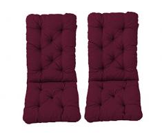 Meerweh Mare WEH Set con Schienale Alto Cuscino, Schiena Adattatore CA 70 cm, Cuscino Imbottito, Rosso, 120 x 50 x 10 cm, 74093