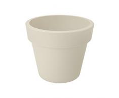 Elho verde Basics vaso alto 30 cm - Vaso da fiori, in cotone, bianco, 29.6 x 29.6 x 24.8 cm