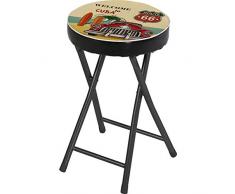 B And B 57532 - Sgabello in acciaio, motivo: Cuba, 30 x 49,5 cm