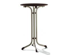 Sieger 1525-60 Tavolo Bar con Surface Puroplan/Champagne-Coloured Inossidabile Tubi Frame/Slate-Look Tavolo/Diametro 68 cm/Mocha