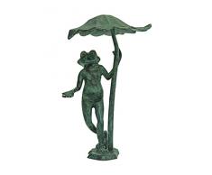 Mr Fredrik Frog Under The Lily Leaf, 43 cm Fontana, Verde, 20x15x43 cm