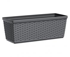 Dehner fioriera CASA MESH, ca. 50 x 20 x 18 cm, in plastica effetto rattan, colore: antracite