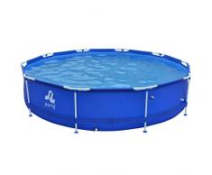 Jilong Sirocco Blue 360 - Rotonda con Telaio in Acciaio, Piscina, Blu, 360 x 360 x 76 cm, 6125 L, 17236