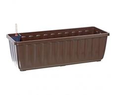 Dehner - Fioriera Aqua-Flor Plus con Sistema di irrigazione, ca. 78,5 x 22 x 19 cm, in plastica, Marrone