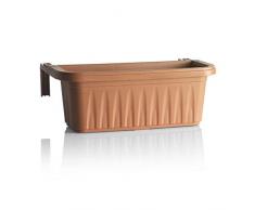 Bama Fioriera in Resina, da Balcone, con Ganci, Color Terracotta, 60 cm