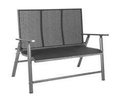 Ultranatura Serie Korfu Plus Panca da Giardino in Alluminio con Bracciolo, Grigio