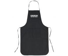 Geschenke mit Namen Regali con Nomi Grembiule da Cucina, Chef con Stampa GEH ma la wech Grill, Nero, 89 x 58 x 0.5 cm, 1041