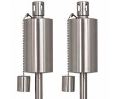 Siena Garden Lampada A Olio Set Alice, 2 Pezzi, Acciaio Inox, Diametro 6 x 115 cm, Argento