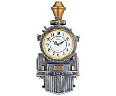 Design Toscano KY729021 Orologio Scultoreo da Parete Locomotiva a Vapore di Casey Jones, 12.75x22.75x40.75 cm