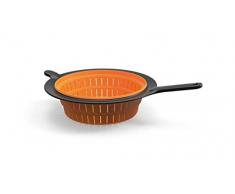 Fiskars Scolapasta, Ø 26 cm, Plastica/Silicone, Functional Form, Nero/Arancione, 1027304