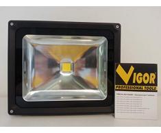 Vigor 34784-50 Faro a LED Modello Lumy, Luce Bianca, 50 W-3500 Lm, Nero