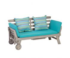 Greemotion Maui Lettino Sdraio/Panca da Giardino, Legno di Acacia, Grigio, Circa 178 x 90 x 78 cm