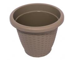 Hobby&Style 17142.0 Vaso Tondo Rattan, Corteccia Metallizzata, 30x30x23 cm