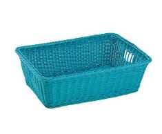 King Home C1567072/D Cesta Sunny in Vimini Sintetico, Blu, 48X34,5X16H