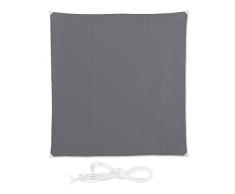 Relaxdays Shade Sail, Square, Water-Repellent, Protection with Tethers, Balcony Canopy, WXD, Grey Tenda a Vela, Quadrata, Impermeabile, Protezione dai Raggi UV, per Balcone, 5 x 5 m, Colore: Grigio