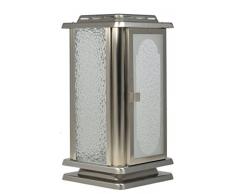 Paul Jansen - Lanterna tombale in lamiera di Acciaio Inox Spazzolato, Altezza 23,5 cm, Colore: Argento