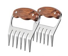 Küchenprofi - Set di 2 forchette da Barbecue Pulled Pork Texas, in Acciaio Inox, con Manico in Palissandro
