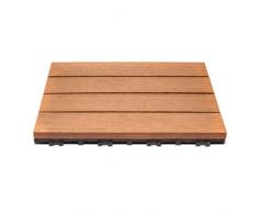 MSA Sam - Set Risparmio da 22 Pezzi per Piastrelle in WPC da 2 m2 e da Giardino, Rivestimento con drenaggio, Piastrelle a clic