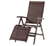 Sieger 985/MR Poltrona Relax Bodega, 95 x 62 x 109 cm, Telaio in Alluminio, Tessuto Marrone Mocca