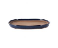 Crespi Bonsai V379/2 Sottovaso per Bonsai, Blu, 17.4x12.8x1.8 cm