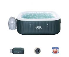 Bestway Lay-Z-Spa Ibiza AirJet - Piscina Gonfiabile Rettangolare, 180 x 180 x 66 cm, Colore: Grigio