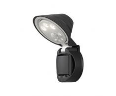 Konstsmide Prato - Luce di Sicurezza Wireless ad Alta Potenza, 3 LED da 0,5 Watt, Testa Regolabile, sensore PIR, rilevatore di Movimento, Luce Esterna, in plastica, Colore: Nero