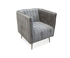 Galileo Casa 2195809 Poltrona Velluto Tortora 73x74x75cm, Grigio