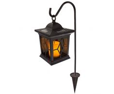 Globo in Metallo/plastica LED Lanterna Solare Esterno IP44, Colore: Nero